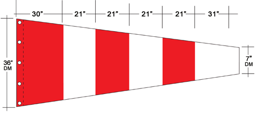 Windsock with measurements
